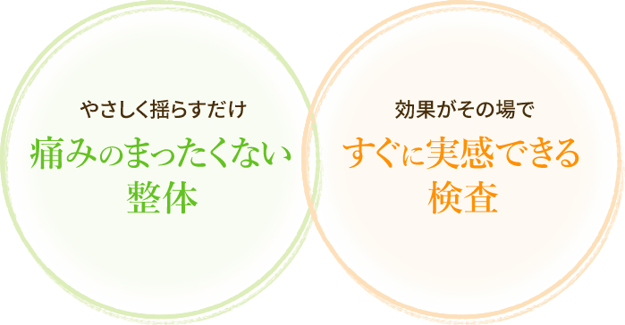 痛みのまったくない整体×すぐに実感できる検査