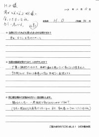 戸田市にお住いで肩が挙がらなくて悩んでいたＨＯさま（会社員の40代男性）