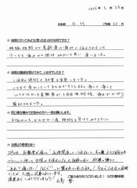 イギリスから戸田市に帰省中で尾骶骨の痛みに悩んでいたDHさま（30代女性）