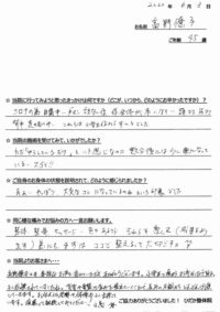 戸田市にお住いで肩こり・背中痛・頭痛に悩んでいた高野僚子さま（事務職の45歳女性）